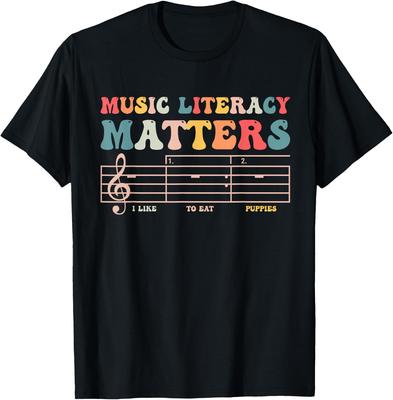 Music Literacy Matters I Like To Eat Puppies T-shirt