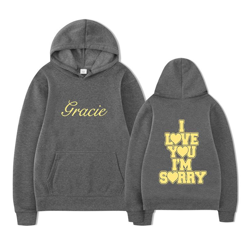 I Love You I'm Sorry Letter Printing Hoodies Men's and Women's Harajuku Pullover Street Wear Unisex Autumn Winter Sweater