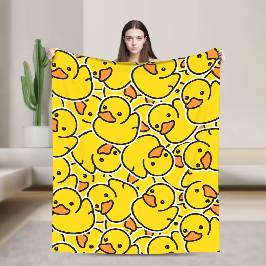 Yellow Rubber Duck   Blanket Quality Super Warm  Bedding Throws Winter Boy Girl Bedroom Print Bedspread