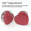 1PC Heart Shape Loose Powder Double Sided Makeup Mirror Portable For Girlfriend Mum Wife Teacher Sister Auntie Birthday Wedding