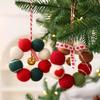 Christmas decoration handmade DIY wool ball mini bell wreath Christmas tree pendant Christmas decoration