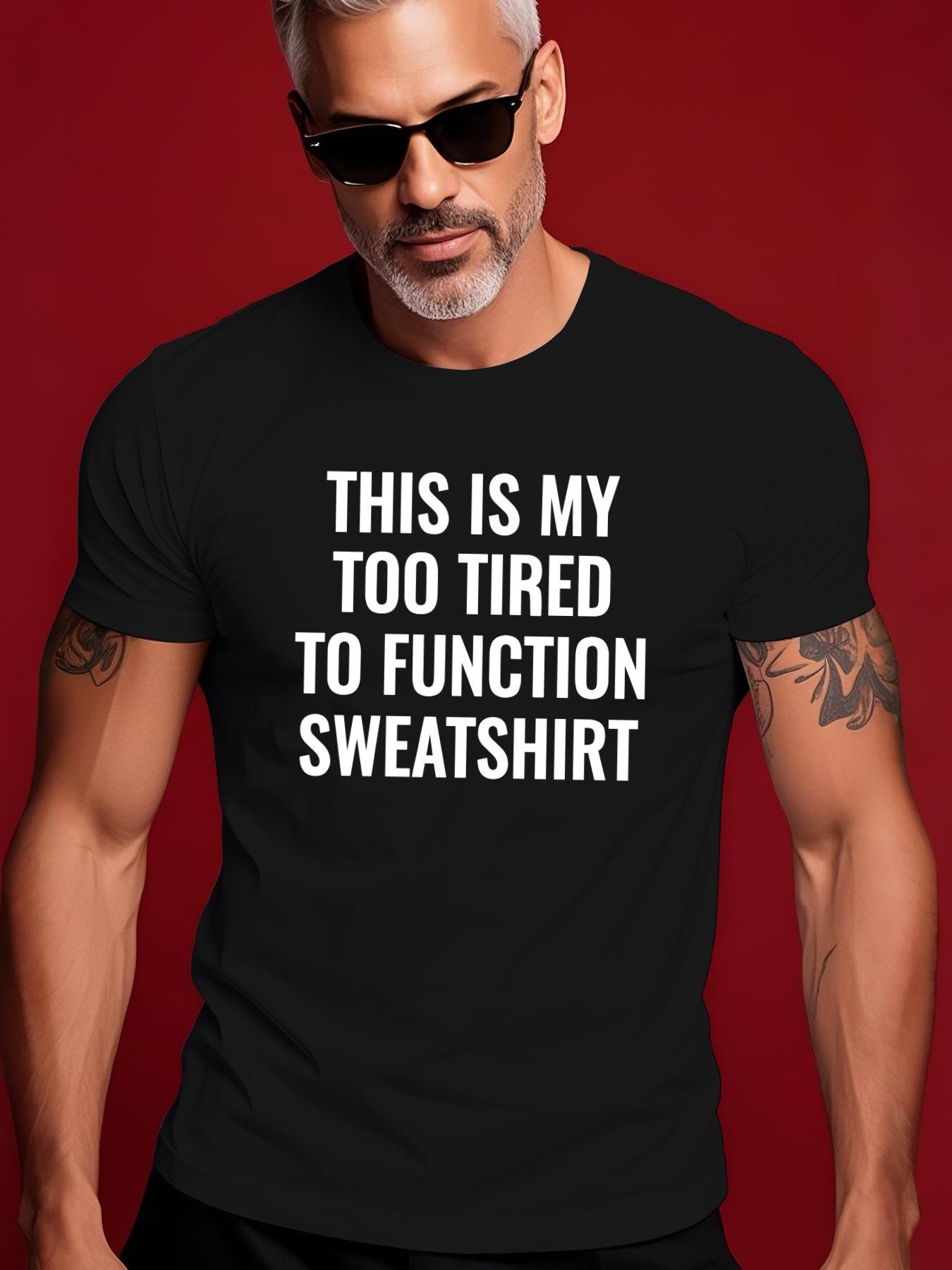 Too Tired to Function Graphic Tee - Yellow Casual Summe... XXXXL