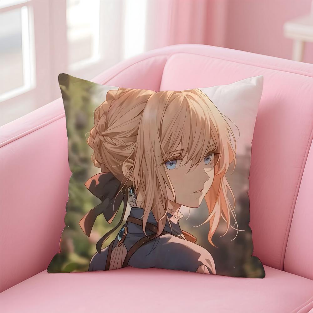V-Violet E-Evergarden ANIME Cushion Cover Comfortable Reversible Pillow Cover Ideal for Car Sofa Bedroom & Beyond
