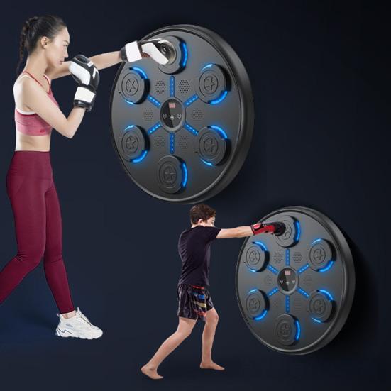 Smart Music Boxing Target Bluetooth-Compatible 5.0 Wall-Mounted Punching Machine with LED Display 9 Modes Boxing Mount