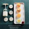 Plastic Hand Press Mooncake Mold No Oil Demold Needed with Multiple Pattern Stamps for Home Beginner Baking