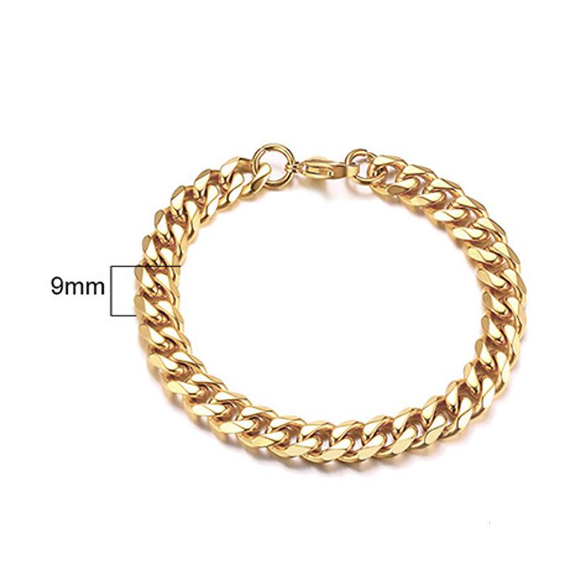 Curb Kubanische Gliederkette Armband für Männer Frauen Paare Edelstahl Armbänder 3mm bis 11mm für Freund Ehemänner