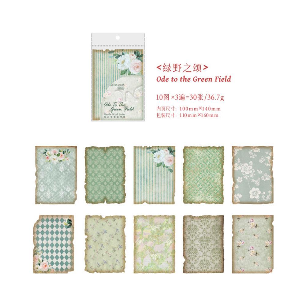 30Pcs/Bag Various Styles Vintage Material Paper Decorative Diary Album DIY Scrapbooking Handmade Background Papers Craft Supply