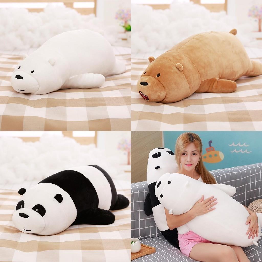 We Bare Bears Pillow Cartoon Bear Grizzly Bear Panda Soft Stuffed Plush Toy Doll Adorable And Cuddly