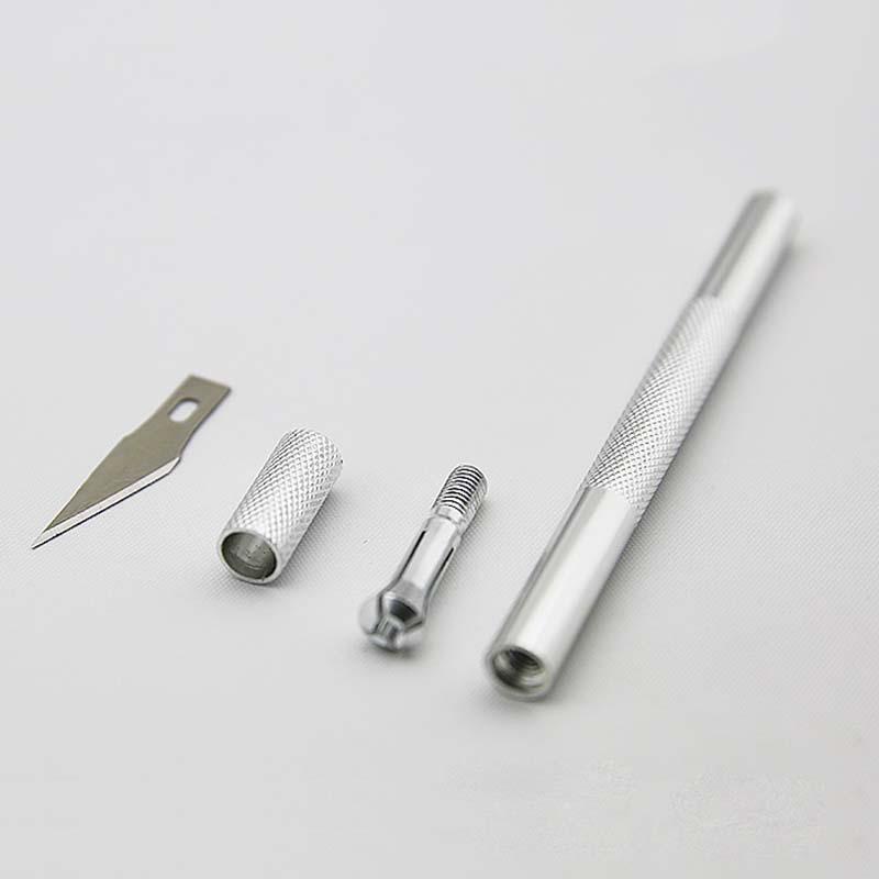 1 Set Metal Handle Scalpel Knife +5PCS Blades Wood Paper Cutter Craft Pen Knives DIY Craft Cutter