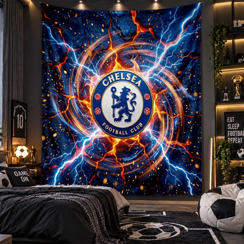 Wall Hanging Tapestry Chelsea FC Print Cloth for Living Room Bedroom Home Decor