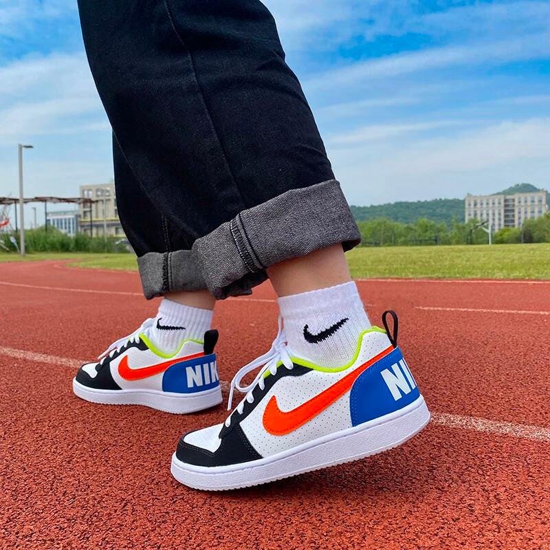 Nike Court Borough Low Grade School 'Black Orange Blue' (Unisex) Kids' Skateboarding Shoes DV9113 181