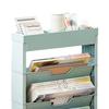 Classroom Bookshelf Multilayer with Universal Wheel Book Storage Shelving for Living Room