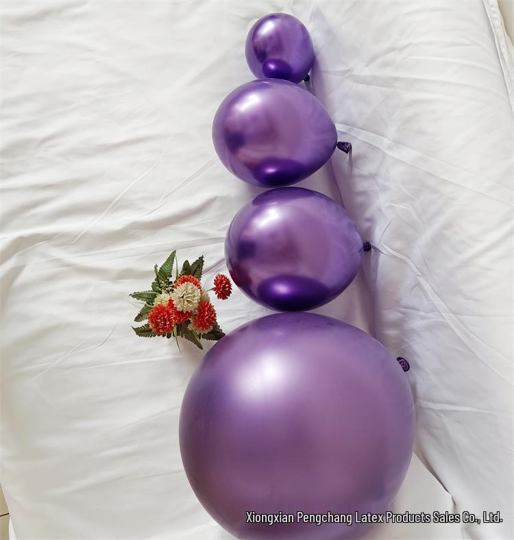 Purple Chrome Latex Balloons - 5/10/12/18 inch, Round, In Stock for Birthday Decor