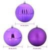 XL Christmas Ornament Set 9 pcs Purple Plastic