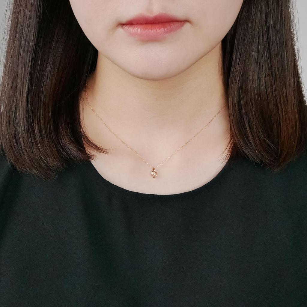 Vendome Aoyama Necklace K18 Pink Gold Diamond Drop AGAN619440DI [Official]
