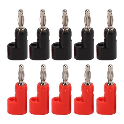 Set da 5 Connettori Jack Stackable a Banana Senza Saldatura Adattatore Sonda J.10026 4mm Nero Rosso