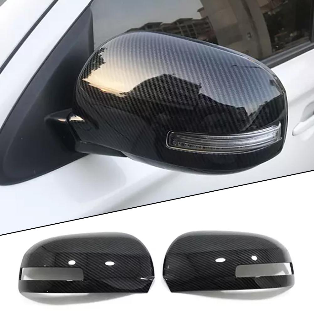 Rear View Side Mirror Cover For Mitsubishi For Outlander 2013-2020 Carbon Fiber Resering Glass Cap ABS Auto Exterior  Accessorie