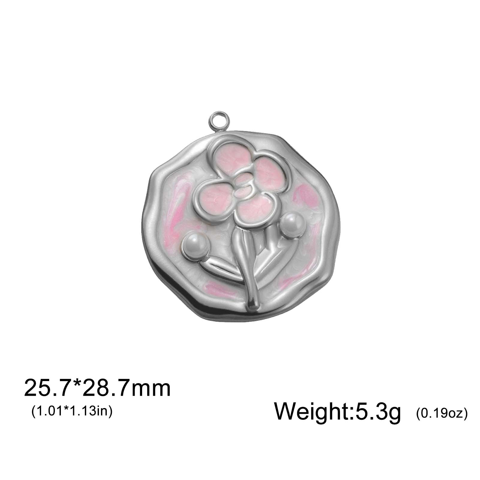 

Teamer Color Enamel Flower Branch Pendant Stainless Steel DIY Making Charm For Women Necklaces Bracelets Fashion Jewelry Gift