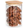 Bamboo Kitchen Glass Container for Food, Loose Products, Leakproof 0.7