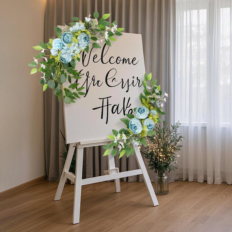 Künstlicher Blumenkranz für Haustür, Hochzeitsbogen, Gartenparty, Tisch-Wanddekoration, Rosentürdekoration, Hängekranz, Wandde