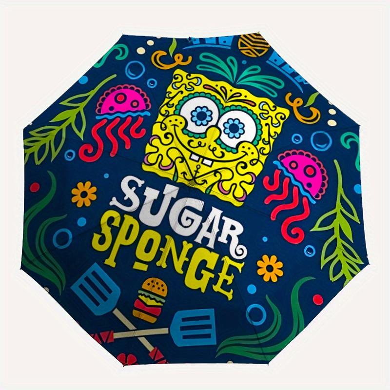

1pc SpongeBob SquarePants Automatic Open/close Folding Portable Umbrella with 8-Rib Structure for Women/Men, All-Season Use a0901042