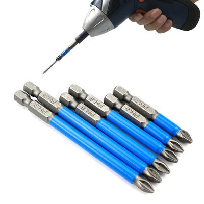 Magnetic Anti Slip Electric Screwdriver Bits 1/4" Hex Shank Precision Ph2