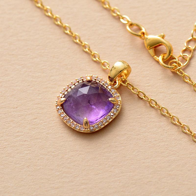 Luxury High Quality Simple French Fashion Natural Stone Pendant Necklace Clavicle Chain European, American, Japanese and Korean Popular Jewelry