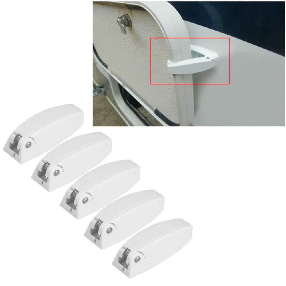 5pcs White RV Door Holder 2.36x0.78in RV Door Clips  for RV, Travel Trailer, Camper Vans