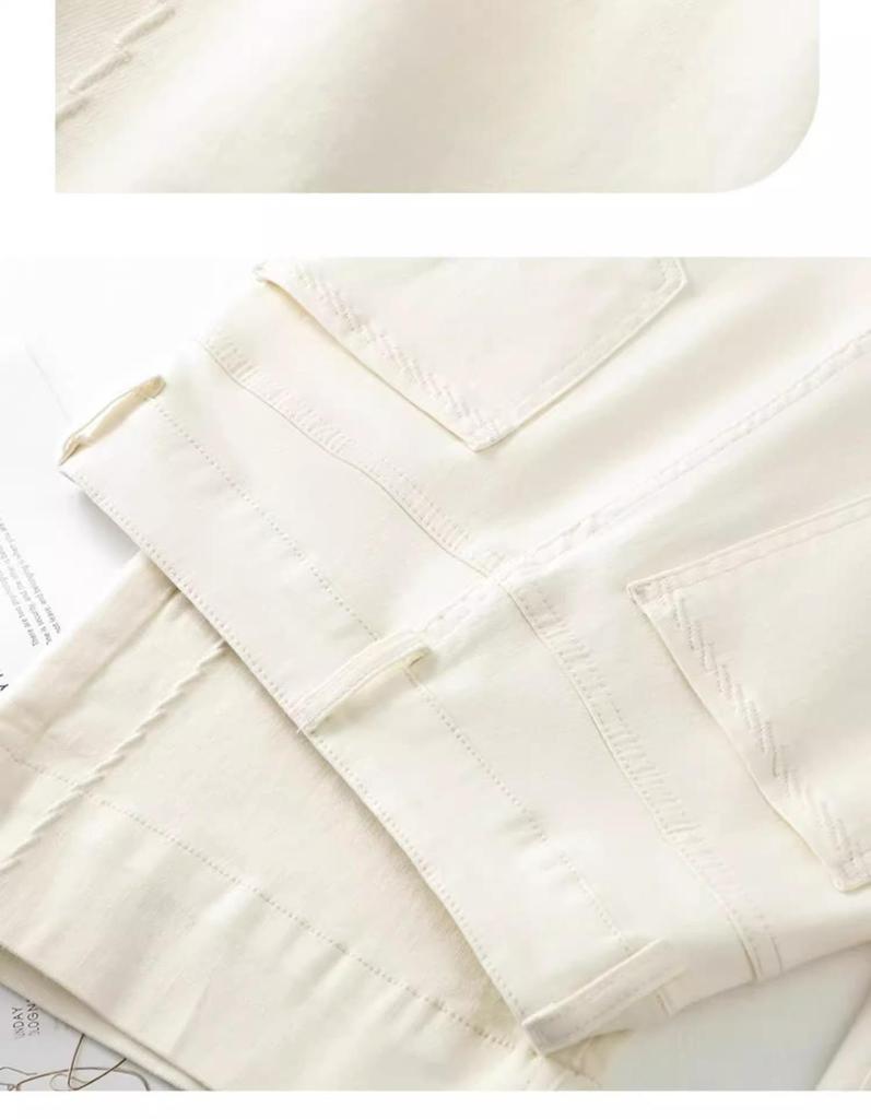 Women's Pink Wide-Leg Denim Pants: Petite, Straight-Leg, Spring/Autumn 2025 Fashion