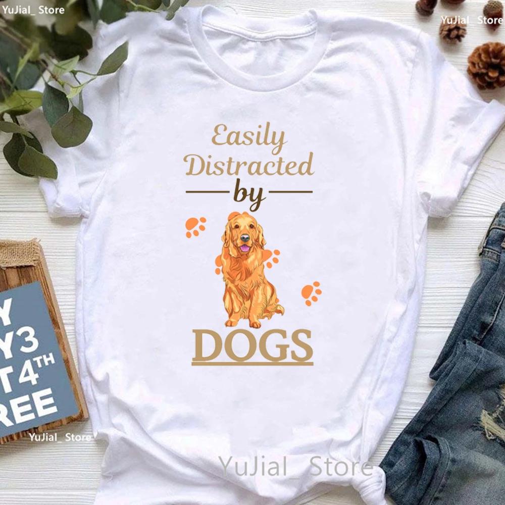 Golden Retriever Hunting Dogs Animal Print T Shirt For Girls Australian Shepherd Dog With Flower Tshirt Unisex Harajuku Shirt