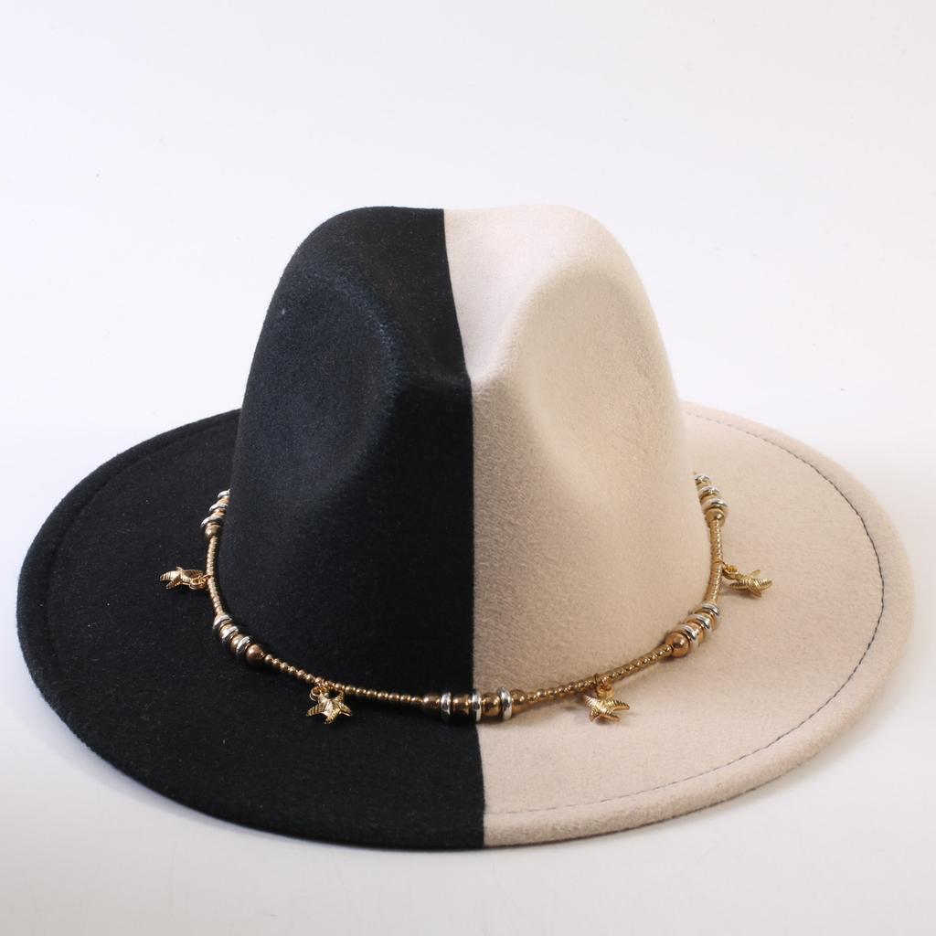Popular European and American Classic Double-color Wide-brimmed Top Hat Men's and Women's Fashion OL Style Cowboy Hat Jazz Hat