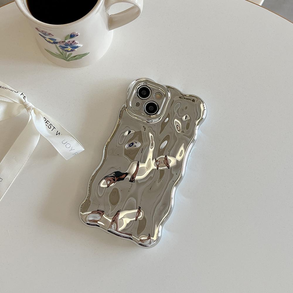 3D Bubble Wave Pattern Phone Case For iPhone 17 Air 16 15 14 13 12 11 Pro Max 14pro Electroplated Soft Shockproof Back Cover