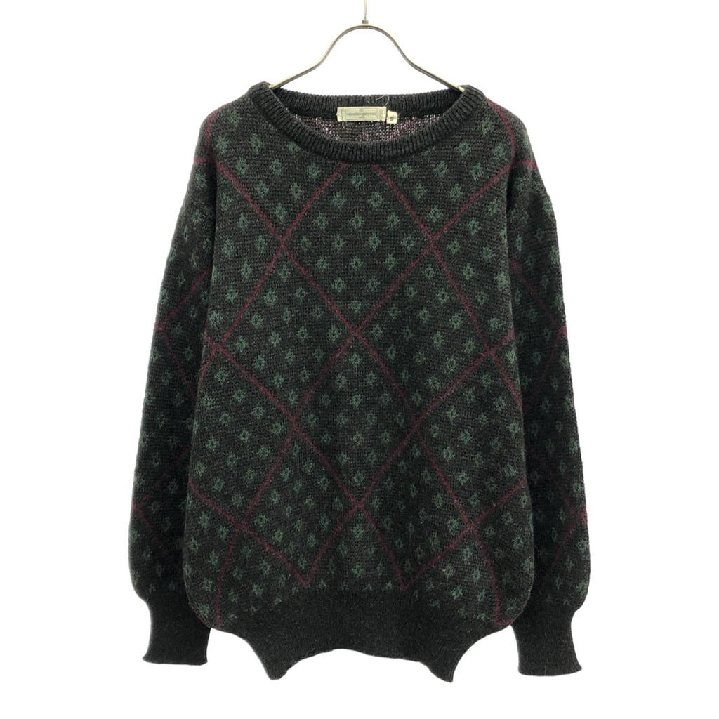 Valentino Garavani 90s Made In Italy Old Overall Handle Long Sleeve Crew Neck Knit Men's Used