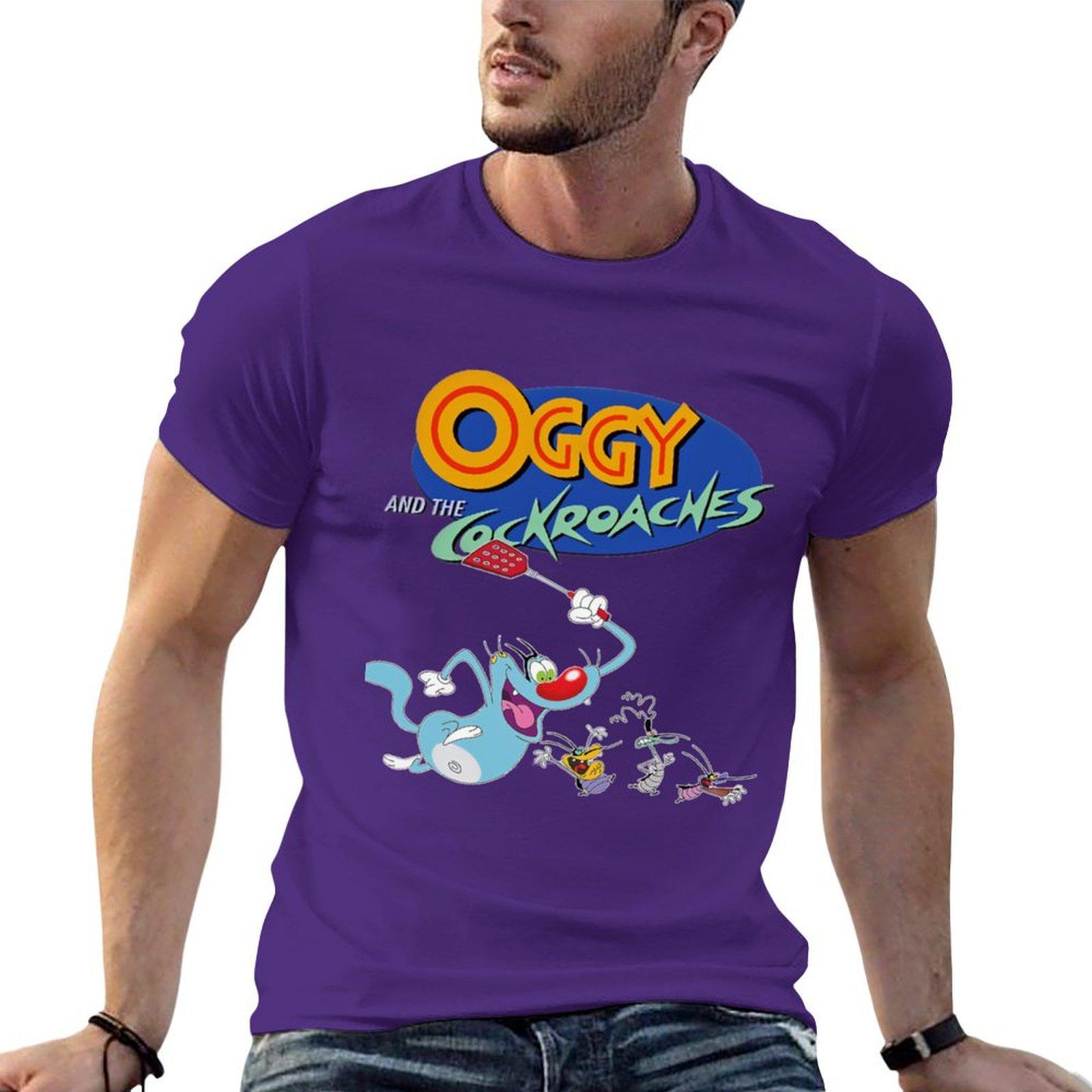 Oggy und die Kakerlaken (72) T-Shirt Mann T-Shirt Ästhetische Kleidung T-Shirts für Männer Grafik M