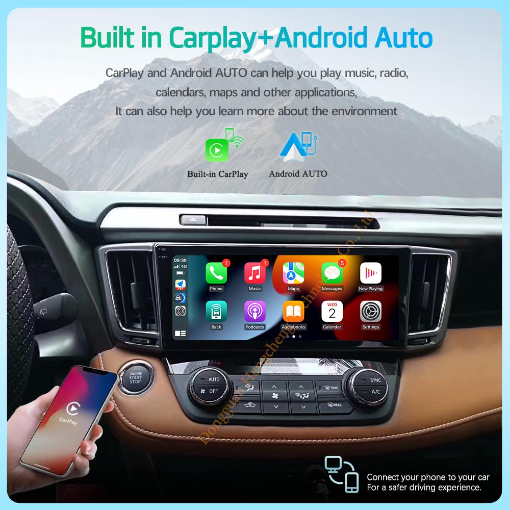 10.25" For Toyota RAV4 4 XA40 5 XA50 2012-2018 GPS Navigation Android12 8Core 8+128G CarPlay 4G 360Camera Car Multimedia Player
