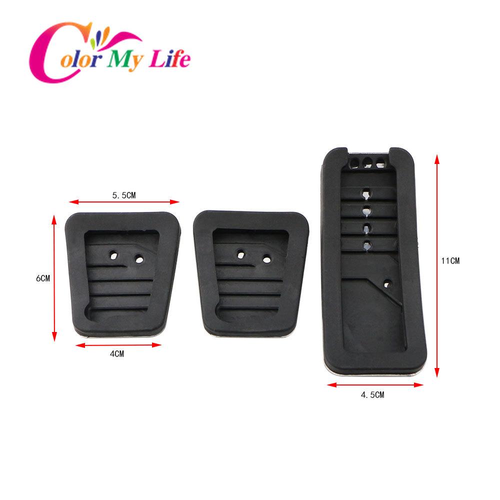 Color My Life Stainless Steel Car Pedal Pad Cover AT MT Pedals for Mitsubishi ASX Outlander Lancer EX Eclipse Cross Pajero