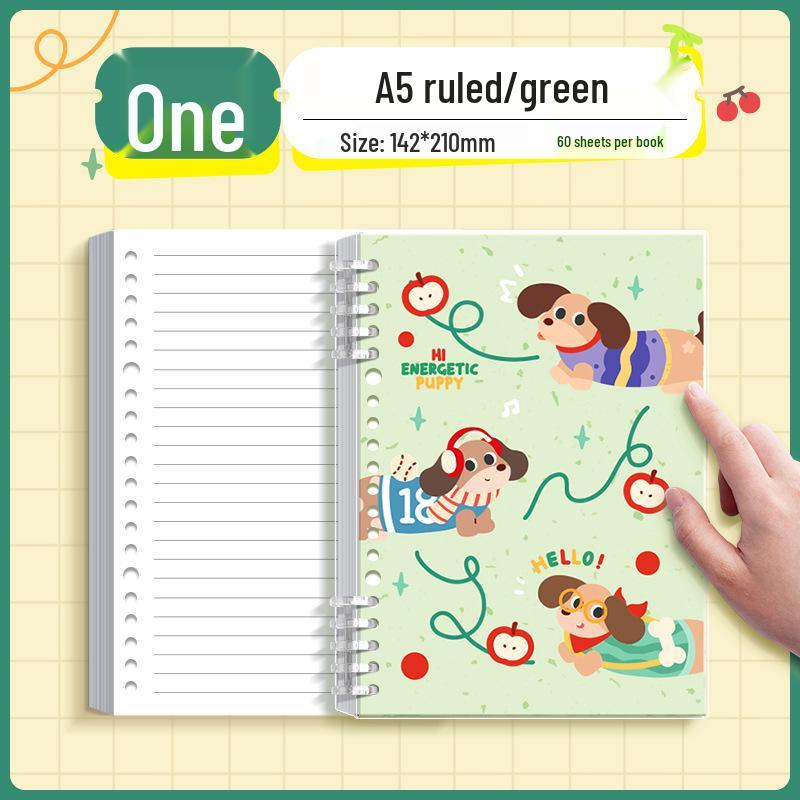 Value Splash-Ink Loose-Leaf Journal: Thick, Detachable, Cartoon Style for Students
