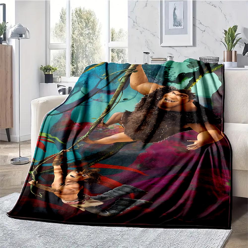 The Croods Theme Printed Blanket - Perfect for Couch, Bed, Travel & Outdoor Use | Machine Washable, Cozy & Durable.