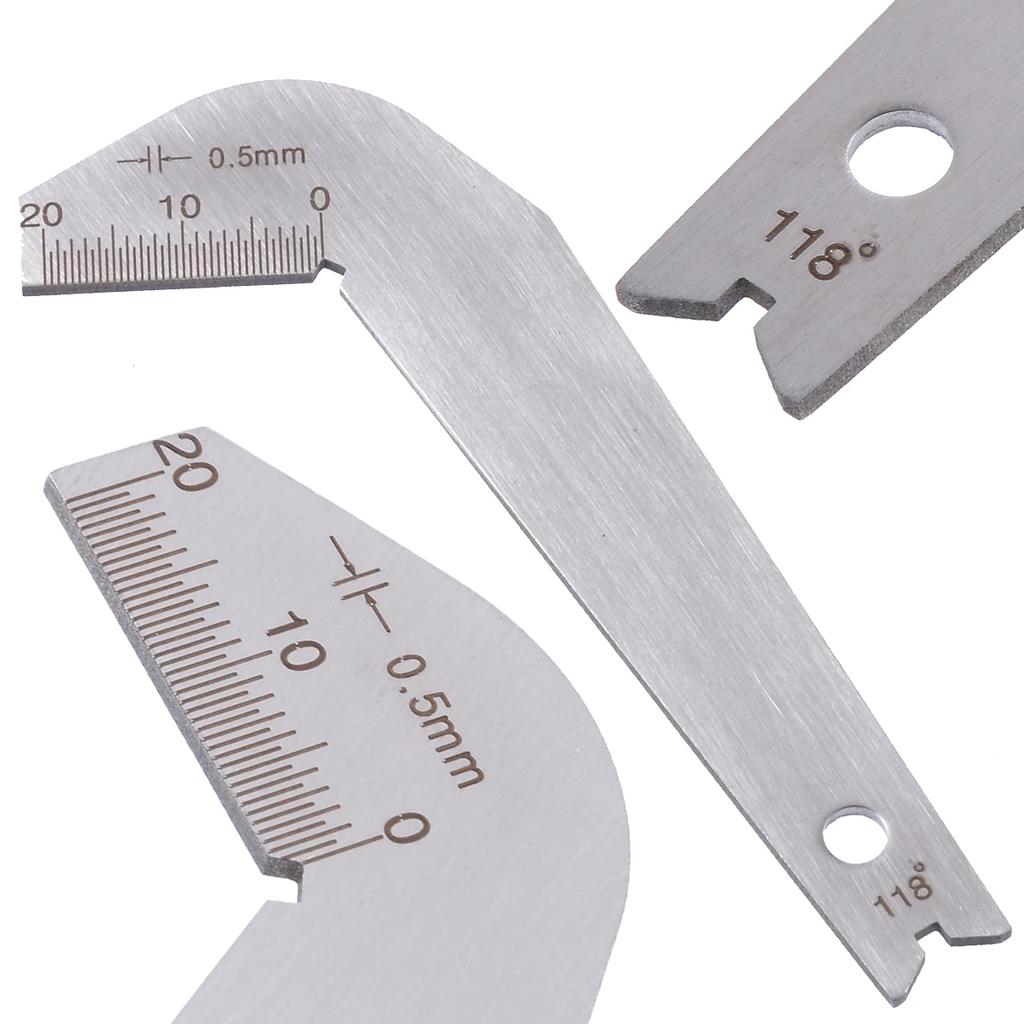 Stainless Steel Drill Bit Angle Gauge 87.5X34.5X1.3mm Angle Gauge Edge Dimension Gage Sharpening Tool