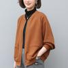 Women's Spring 2024 Hong Kong Style Loose Baseball Jacket - Plus Size Slimming