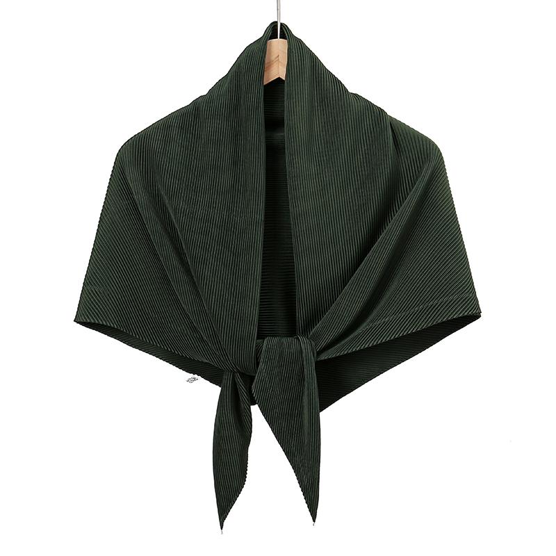 Maldives  Muslim Pleated Square Scarf Matt Silk Plain Hijab Women Crinkle Satin Headscarf Premium Soft Wrinkle Scarves