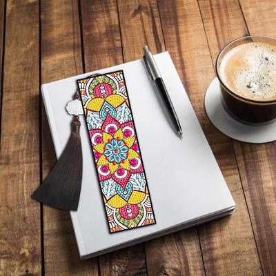 2pcs DIY Diamond Painting Leather Bookmark Special-shaped Drill Tassel Book Marks Craft Art Mosaic Gift Decoration
