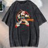 Anime GUNDAM Barbatos Graphic Printed Tshirt Mens and Womens Washed Tshirt High Quality Vintage Cotton Tshirt YK Top