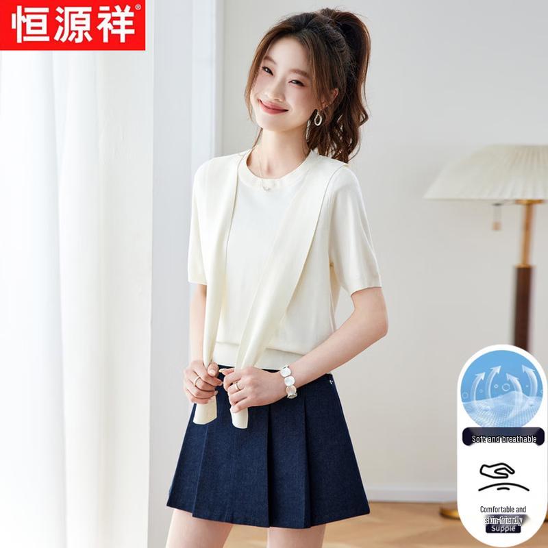 Hengyuanxiang Women s Casual Solid Short Sleeve Top XXL