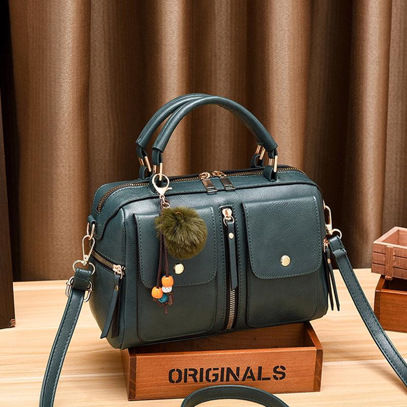 Women's Crossbody Wallet Top Handle Small Square Bag Medium Waterproof Handbag Plain Leather Shoulder Bag