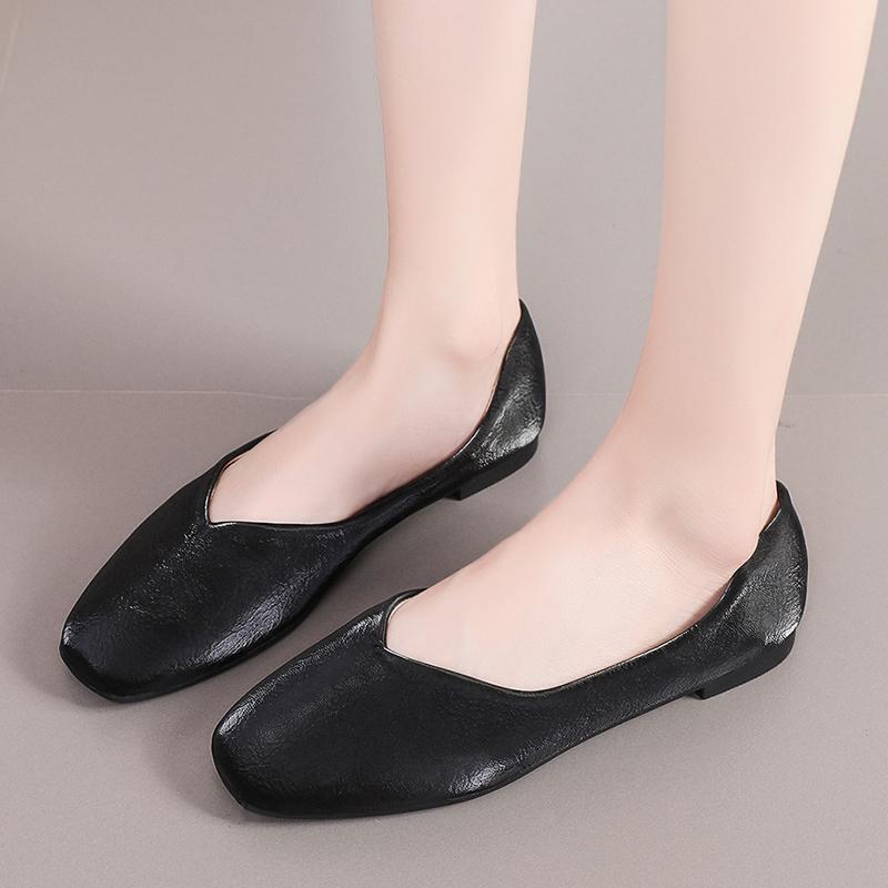 Fashion Women's Shoes 2025 High Quality Shallow Women's Flats Fashion Square Toe Daily Flats Women Hot Sale Plus Size Flat Low Heels
