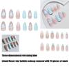 24Pcs Press on Nail Almond Glues on Nail French Fake Nail Designs False Nail Artificial Nail Gifts for Women Girls