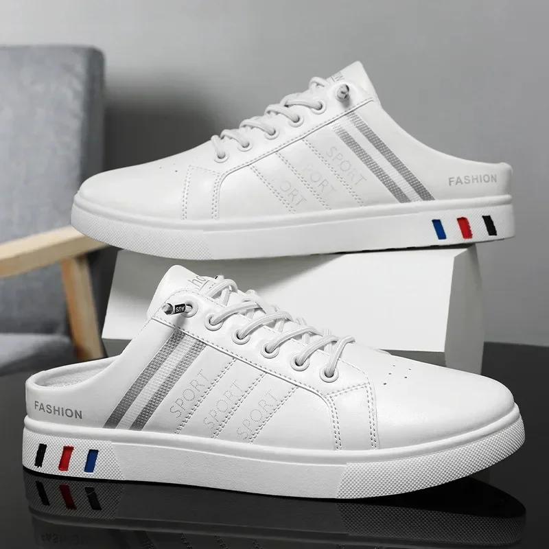 Fashion Men's Summer Closed Toe Slippers New Mens Sneakers Comfortable Loafers Slip on Male Driving Shoes Anti-slip Zapatillas De Hombre