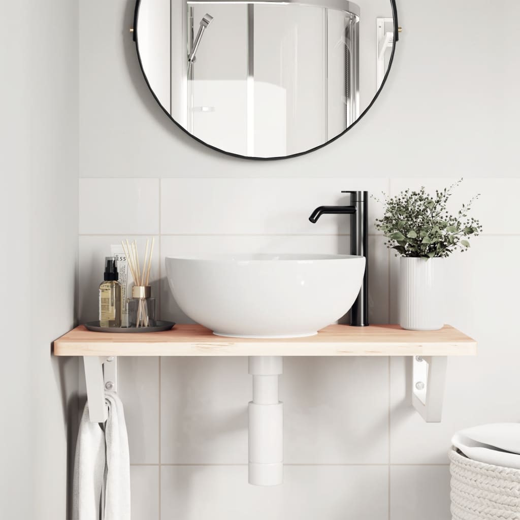 Washbasin Brackets 2 pcs White Trapezoidal Steel