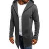 Camicetta da uomo a maniche lunghe con trench in tinta unita con cappuccio e cardigan
